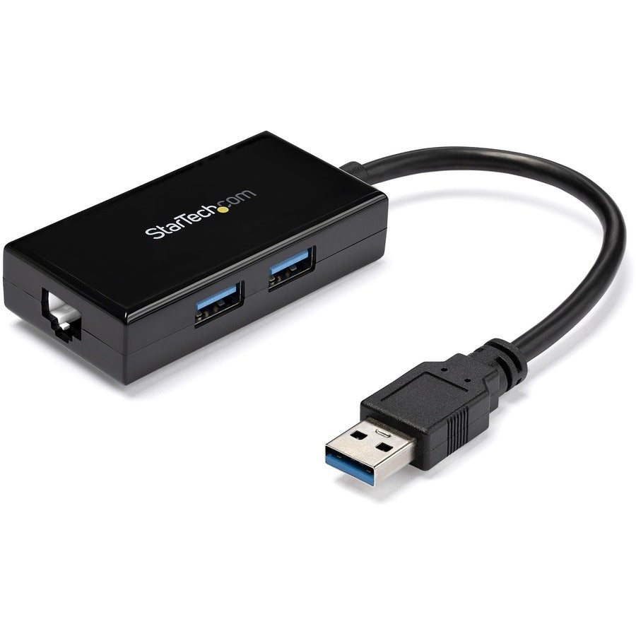 StarTech.com USB 3.0 to Gigabit Network Adapter with Built-In 2-Port USB Hub - Native Driver Support (Windows, Mac and Chrome OS) USB31000S2H