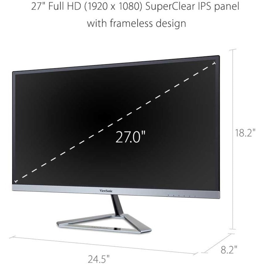 Viewsonic 27" Display, IPS Panel, 1920 x 1080 Resolution VX2776-SMHD