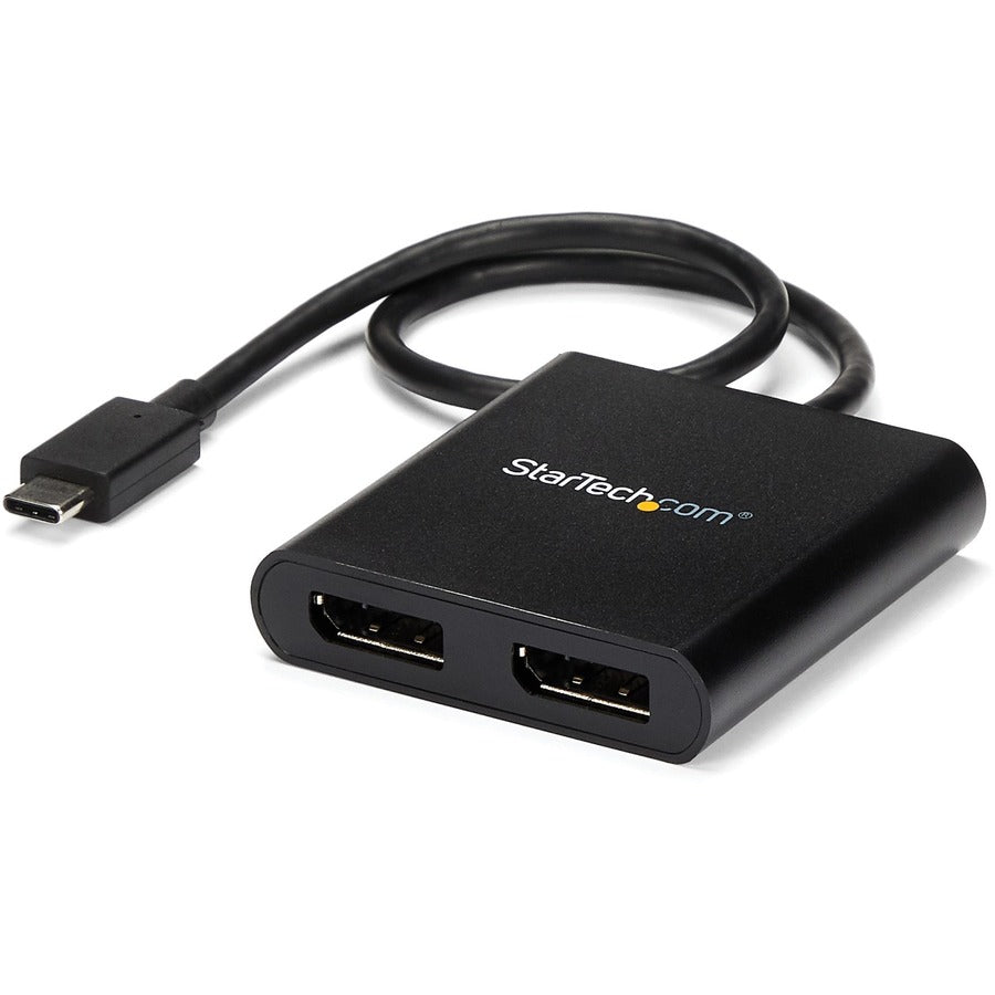 StarTech.com 2-Port Multi Monitor Adapter - USB-C to DisplayPort 1.2 Video Splitter - USB-C to Dual DP MST Hub - TB3 Compatible - Windows MSTCDP122DP