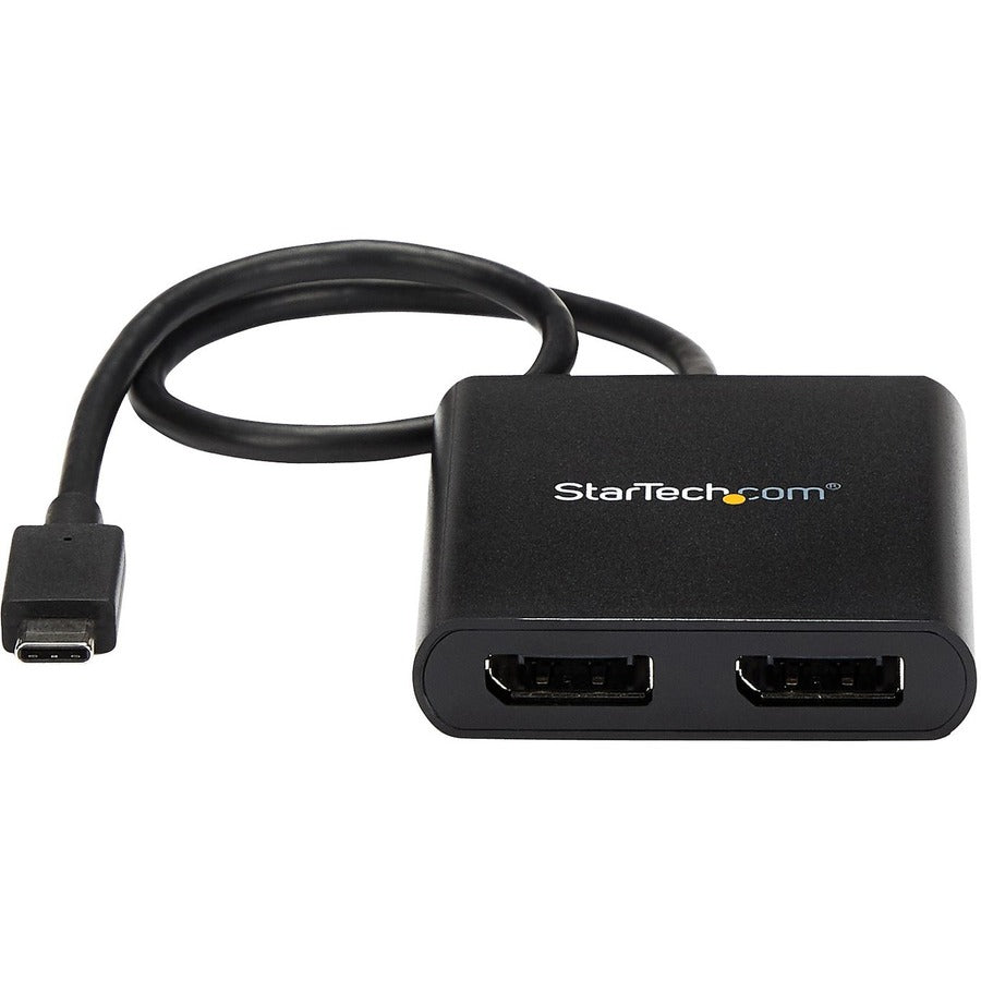 StarTech.com 2-Port Multi Monitor Adapter - USB-C to DisplayPort 1.2 Video Splitter - USB-C to Dual DP MST Hub - TB3 Compatible - Windows MSTCDP122DP