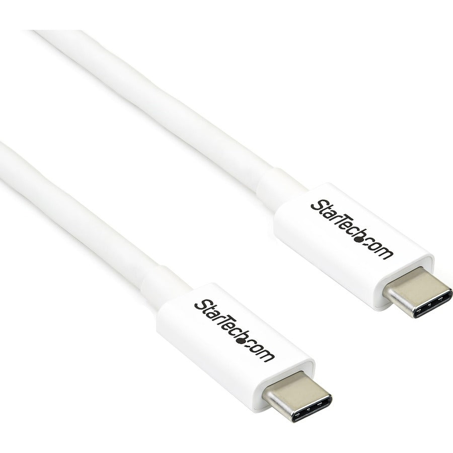 StarTech.com 2m Thunderbolt 3 Cable - 20Gbps - White - Thunderbolt / USB-C / DisplayPort Compatible - Thunderbolt 3 USB-C Cable TBLT3MM2MW