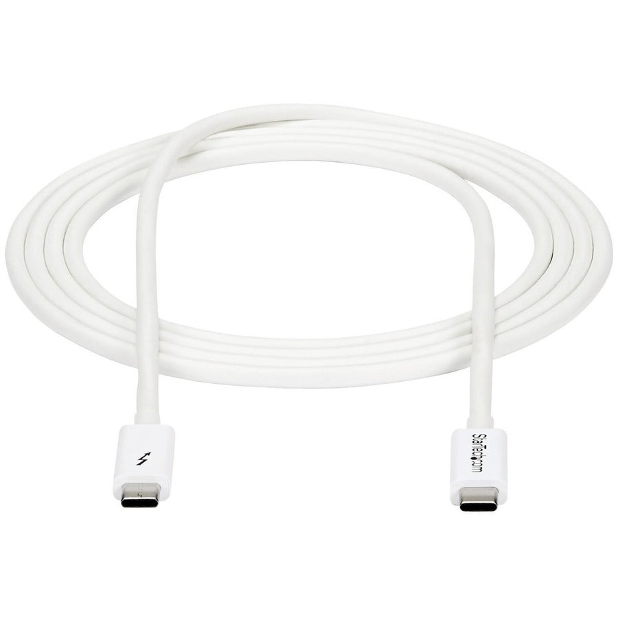 StarTech.com 2m Thunderbolt 3 Cable - 20Gbps - White - Thunderbolt / USB-C / DisplayPort Compatible - Thunderbolt 3 USB-C Cable TBLT3MM2MW