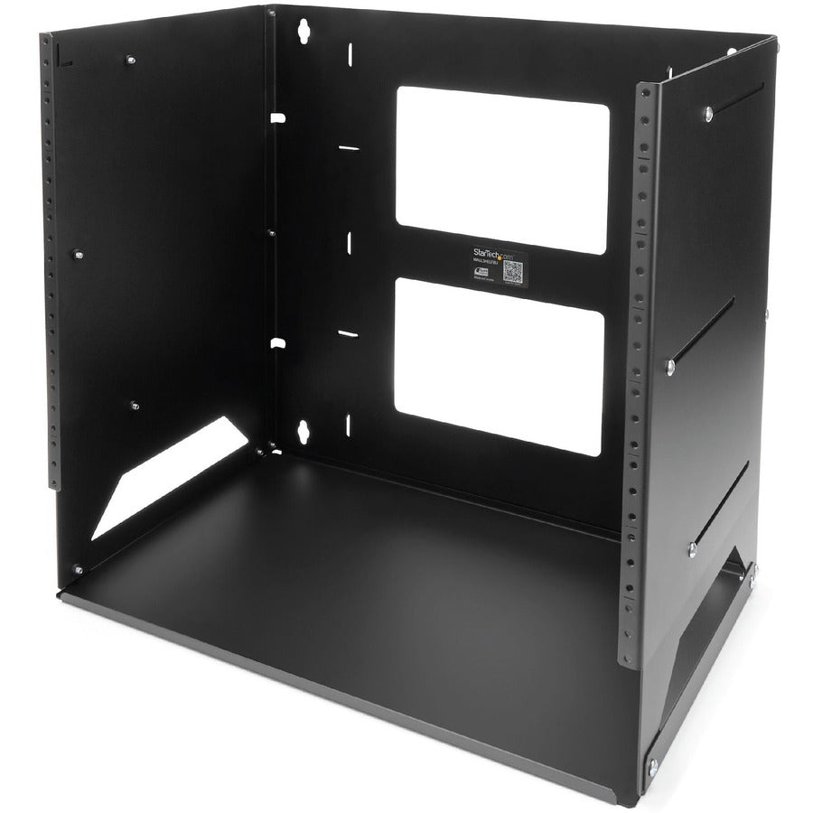 StarTech.com 8U Wallmount Server Rack with Built-in Shelf - Solid Steel - Adjustable Depth 12in to 18in WALLSHELF8U