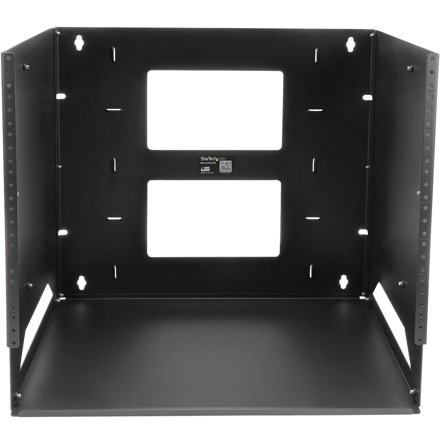 StarTech.com 8U Wallmount Server Rack with Built-in Shelf - Solid Steel - Adjustable Depth 12in to 18in WALLSHELF8U