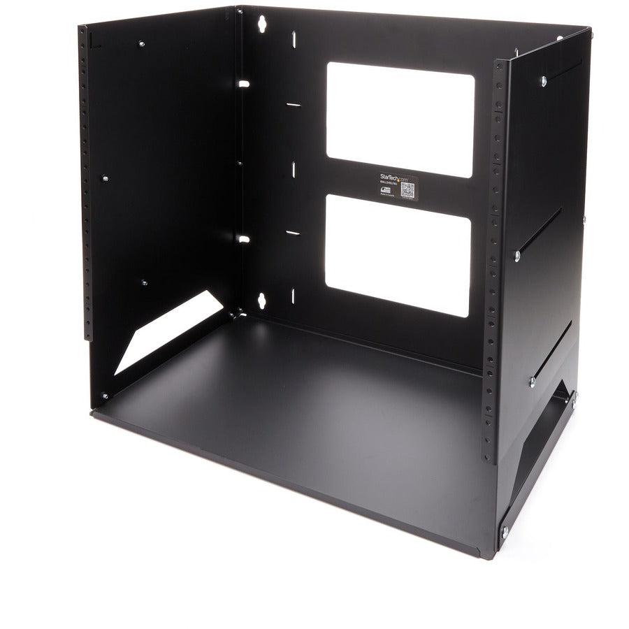 StarTech.com 8U Wallmount Server Rack with Built-in Shelf - Solid Steel - Adjustable Depth 12in to 18in WALLSHELF8U