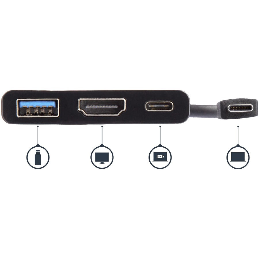 StarTech.com USB C Multiport Adapter with HDMI 4K & 1x USB 3.0 - PD - Mac & Windows - USB Type C All in One Video Adapter CDP2HDUACP