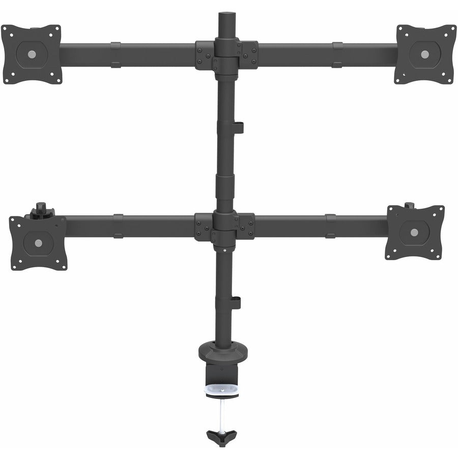 StarTech.com Desk Mount Quad Monitor Arm - 4 VESA Displays up to 27" - Ergonomic Height Adjustable Articulating Pole Mount - Clamp/Grommet ARMQUAD