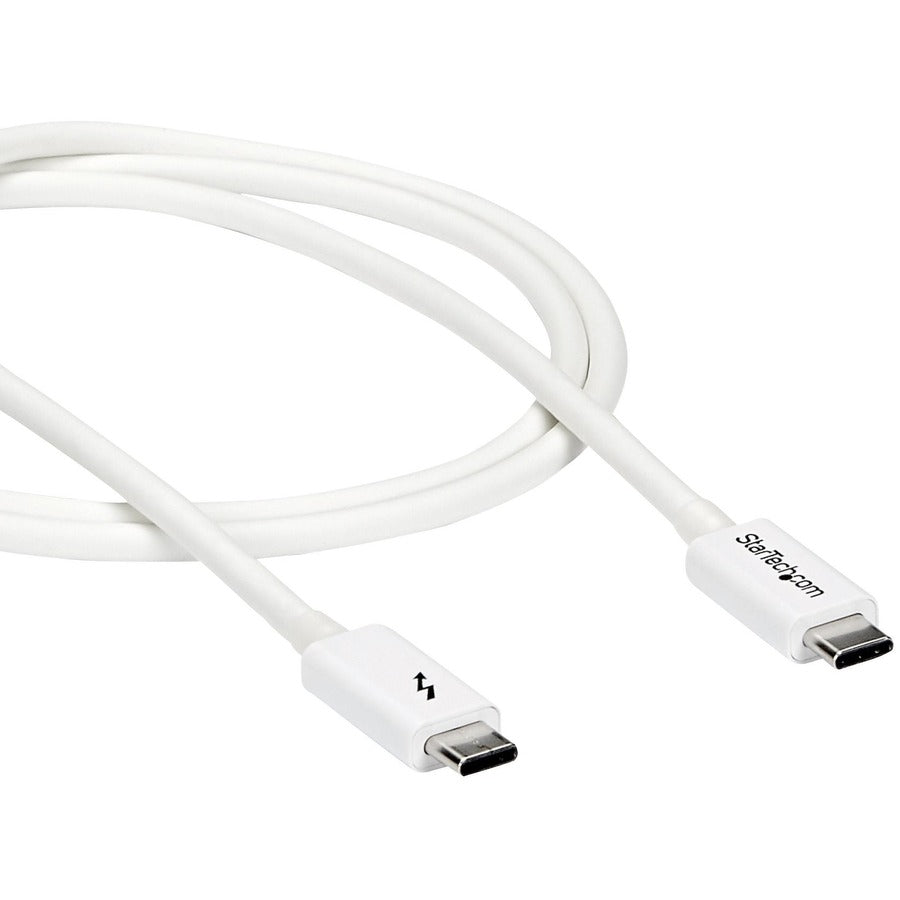 StarTech.com 1m Thunderbolt 3 Cable - 20Gbps - White - Thunderbolt / USB-C / DisplayPort Compatible - Thunderbolt 3 USB-C Cable TBLT3MM1MW