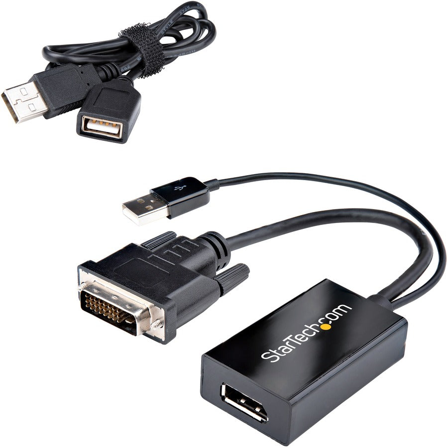 StarTech.com Adaptateur DVI vers DisplayPort avec alimentation USB - Adaptateur vidéo DVI-D vers DP - Convertisseur DVI vers DisplayPort - 1920 x 1200 DVI2DP2