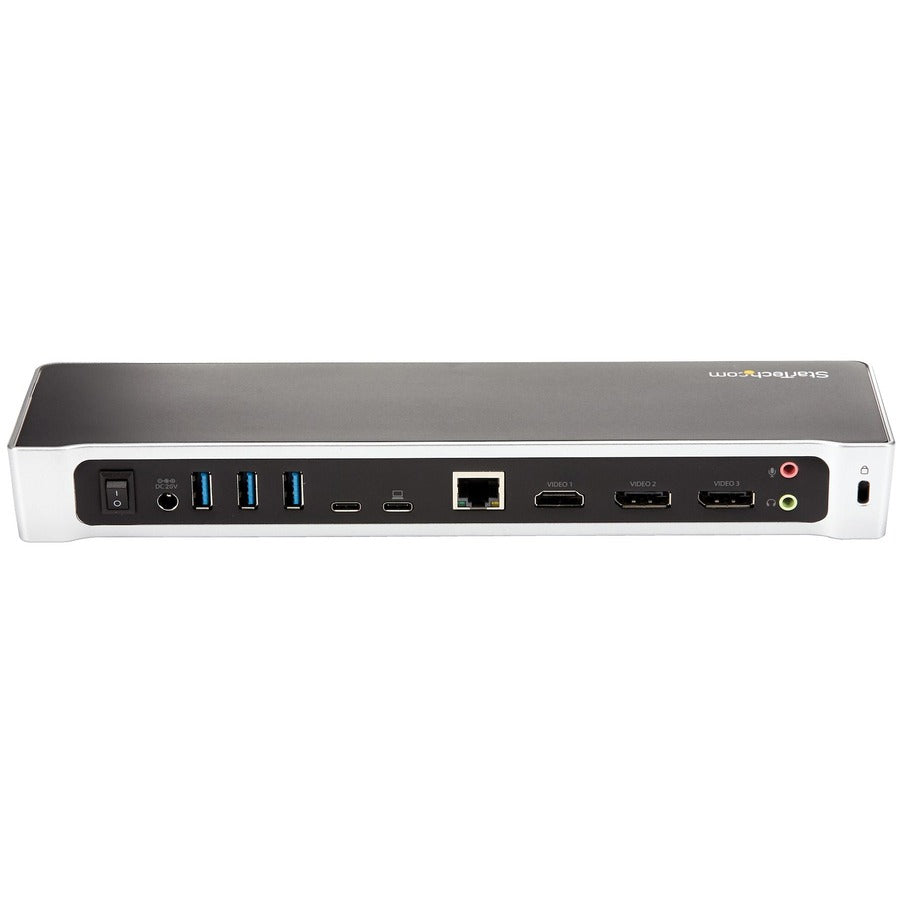 StarTech.com Station d'accueil USB C 4K - Station d'accueil pour triple moniteur UHD 4K - Mac et Windows - USB C vers HDMI et DisplayPort - 60 W PD 5 ports USB 3.0 DK30CH2DPPD