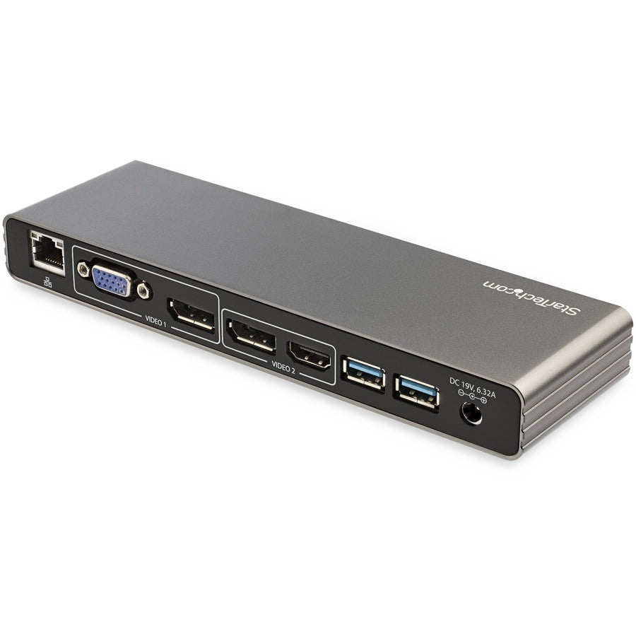 StarTech.com Thunderbolt 3 Dock - Station d'accueil TB3 avec double moniteur 4K 60 Hz avec DisplayPort, HDMI et VGA 1080p - Alimentation 85 W TB3DK2DHV