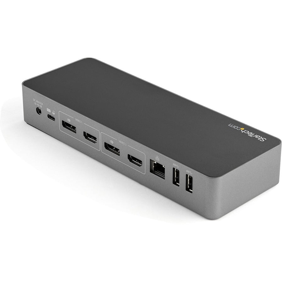 StarTech.com Station d'accueil USB-C et USB-A - Station d'accueil universelle hybride pour ordinateur portable avec alimentation 100 W - Double moniteur 4K 60 Hz HDMI et DisplayPort DK30C2DPEP