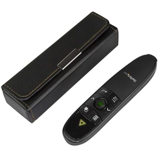 Wireless Presentation Remote with Green Laser Pointer - 90 ft. (27 m) - USB Presentation Clicker for Mac and Windows - Batteries Included - Wireless Slideshow and Volume Controls PRESREMOTEG