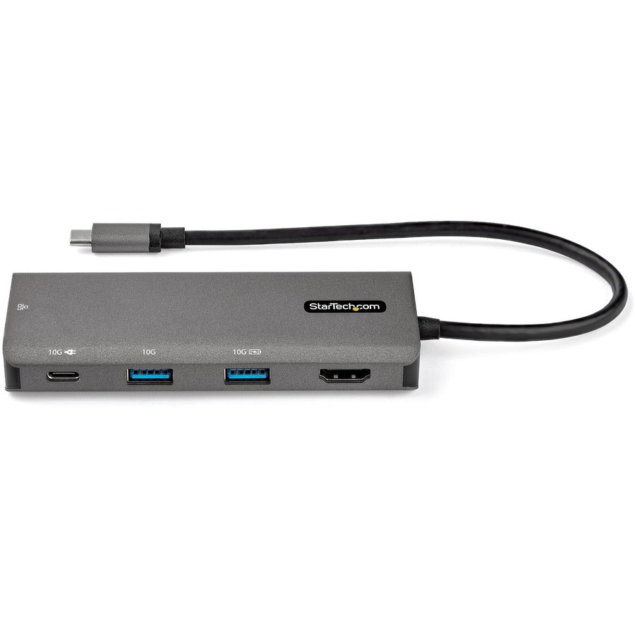 StarTech.com Adaptateur multiport USB C - Mini station d'accueil USB 3.1 Gen 2 Type-C 10 Gbit/s - HDMI 4K 30 Hz - Passthrough PD 100 W - 3 x USB/GbE - Câble 10" DKT31CHPDL