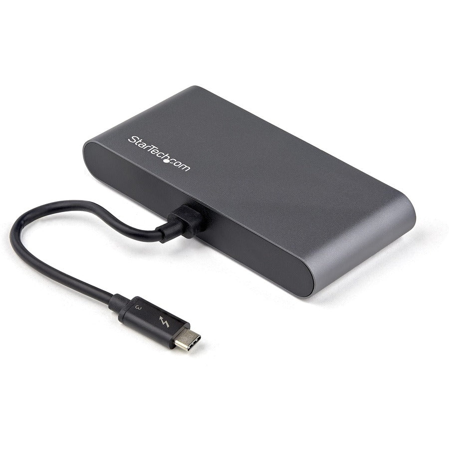 StarTech.com Thunderbolt 3 Mini Dock - Station d'accueil portable double écran TB3 pour ordinateur portable HDMI 4K 60 Hz - 2x USB-A &amp; GbE - câble 28 cm (11") TB3DKM2HDL