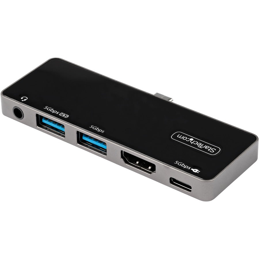 StarTech.com Adaptateur multiport USB C, USB-C vers HDMI 4K 60 Hz, 100 W PD Pass-Through, 3 x USB, audio, mini station d'accueil USB-C, station d'accueil USB type-C portable DKT30ICHPD