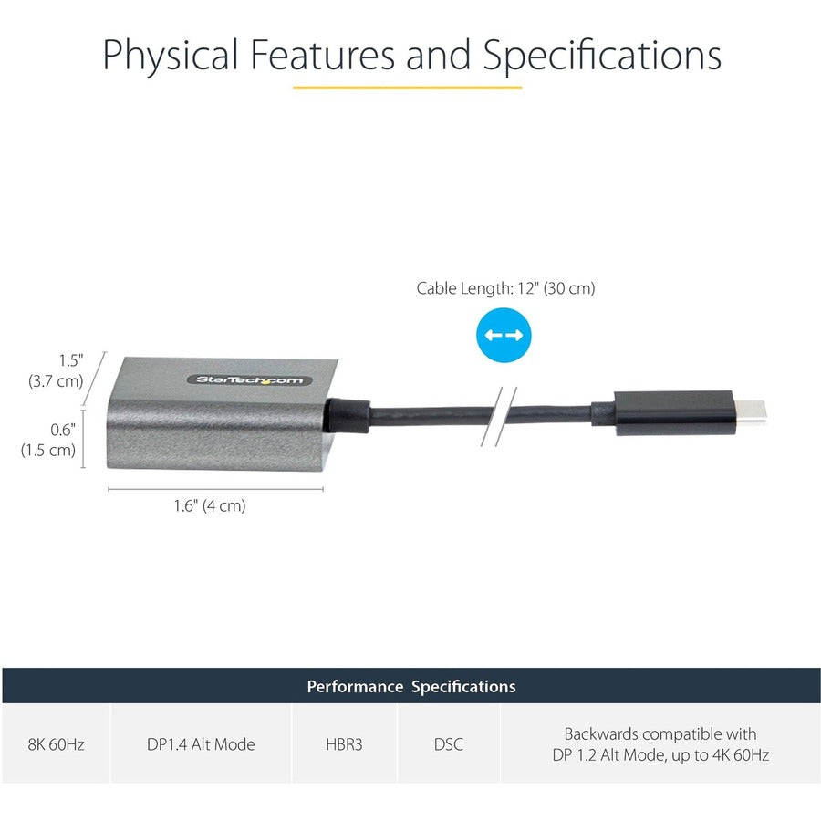 StarTech.com USB-C to DisplayPort Adapter CDP2DPEC