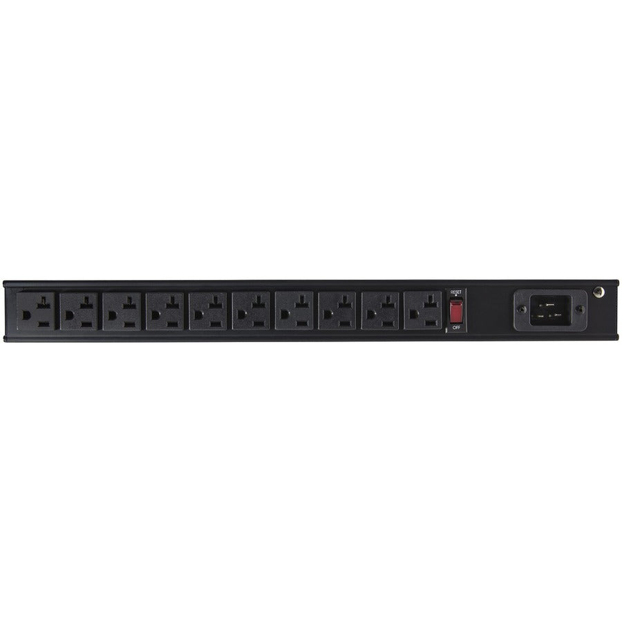 StarTech.com 10 Outlet Rack Mount Power Strip 125V/16 Amp, 1U Horizontal 19" Rackmount PDU, NEMA 5-20P Input, 10x NEMA 5-15/20R Outlets RKPW101920