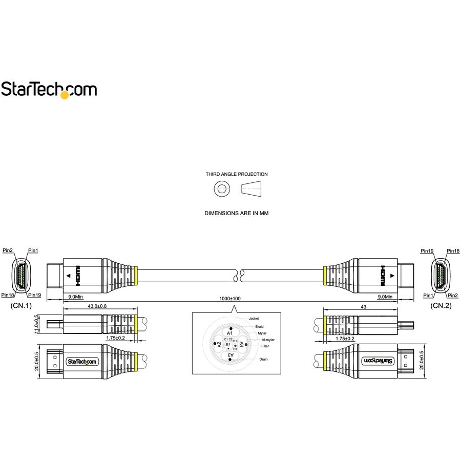 StarTech.com Ultra High Speed HDMI Cable HDMM21V1M