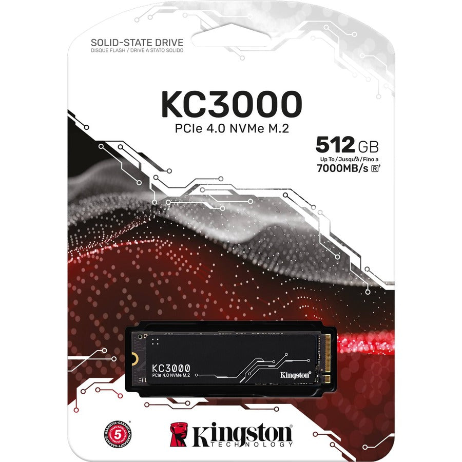 Disque SSD Kingston KC3000 512 Go - M.2 2280 interne - PCI Express NVMe (PCI Express NVMe 4.0 x4) SKC3000S/512G