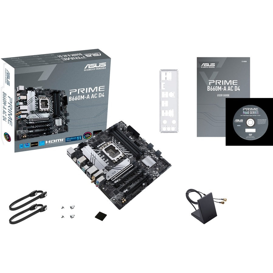 Asus Prime B660M-A AC D4 Desktop Motherboard - Intel B660 Chipset - Socket LGA-1700 - Intel Optane Memory Ready - Micro ATX PRIME B660M-A AC D4