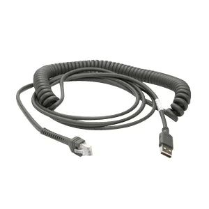 Zebra Cable - USB: Series A Connector, 15ft. (4.6m) Coiled CBA-U09-C15ZAR