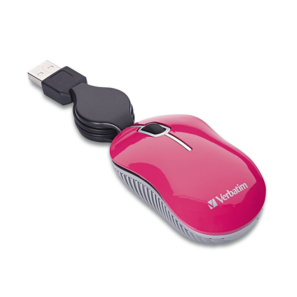 Verbatim Wired Optical Mouse - Pink - 98618