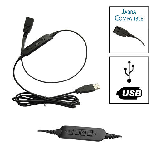 Armor Jabra Compatible UC Adapter Cable for Cisco, Avaya and Other Softphones