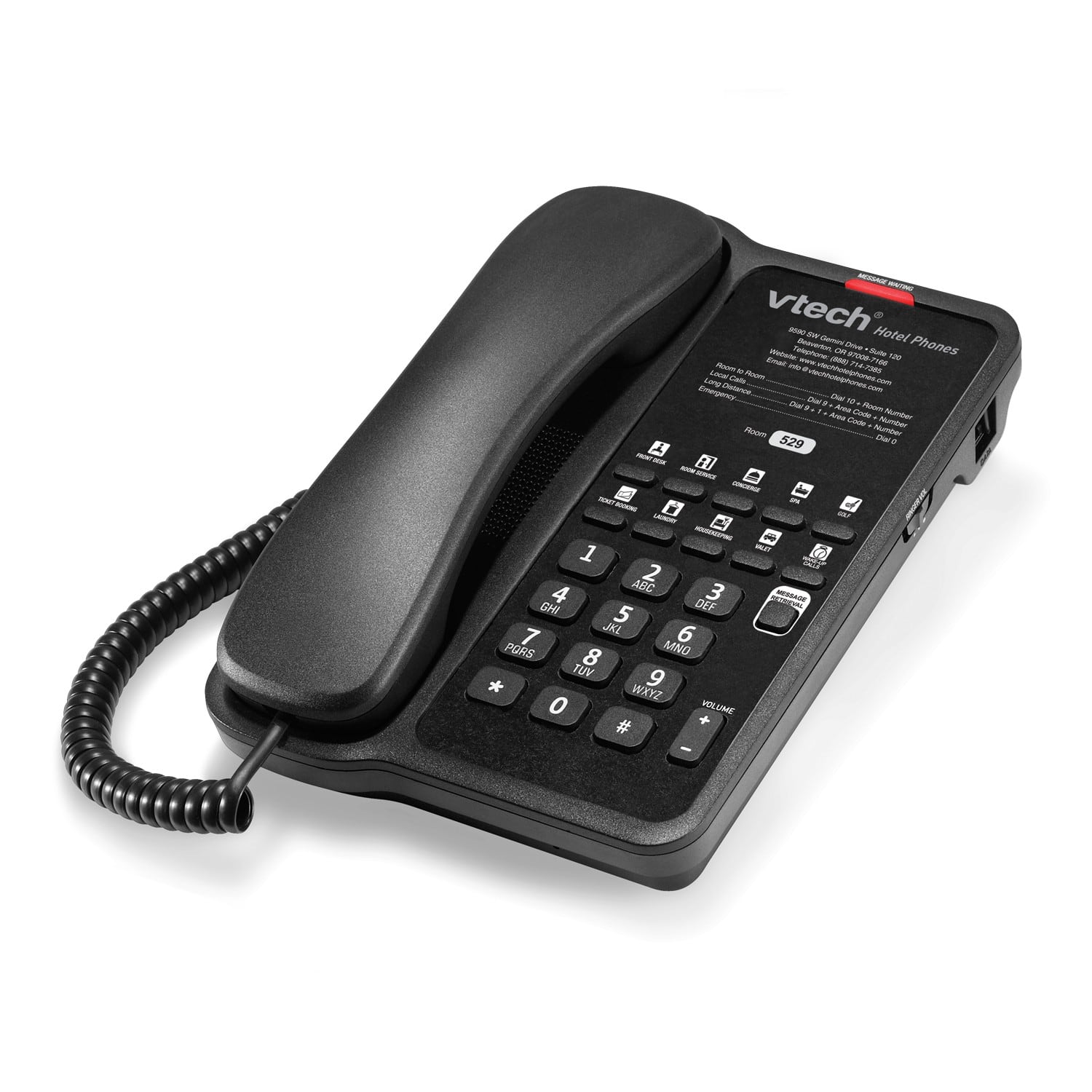 Vtech 1-Line Classic Analog Corded Lite Phone CL-A1110 Matte Black