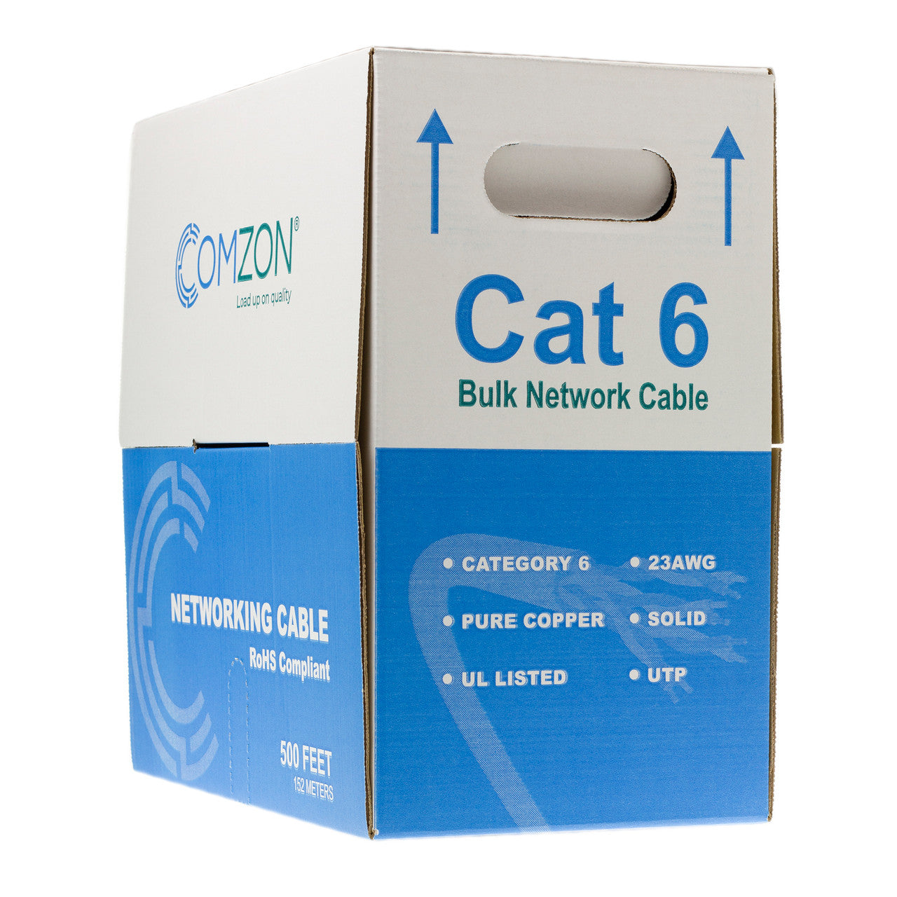 Câble en vrac générique 1000 pieds 4 paires Cat6 toronné 24AWG UTP FT4/CMR