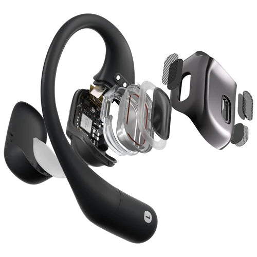 Shokz OpenComm2 Bluetooth Stereo Headset with Noise Cancelling Boom Mic Bone Conduction - Water Resistant IP55 - 16Hr Talk Time - Cosmic Black C120-AN-BK-CA-326