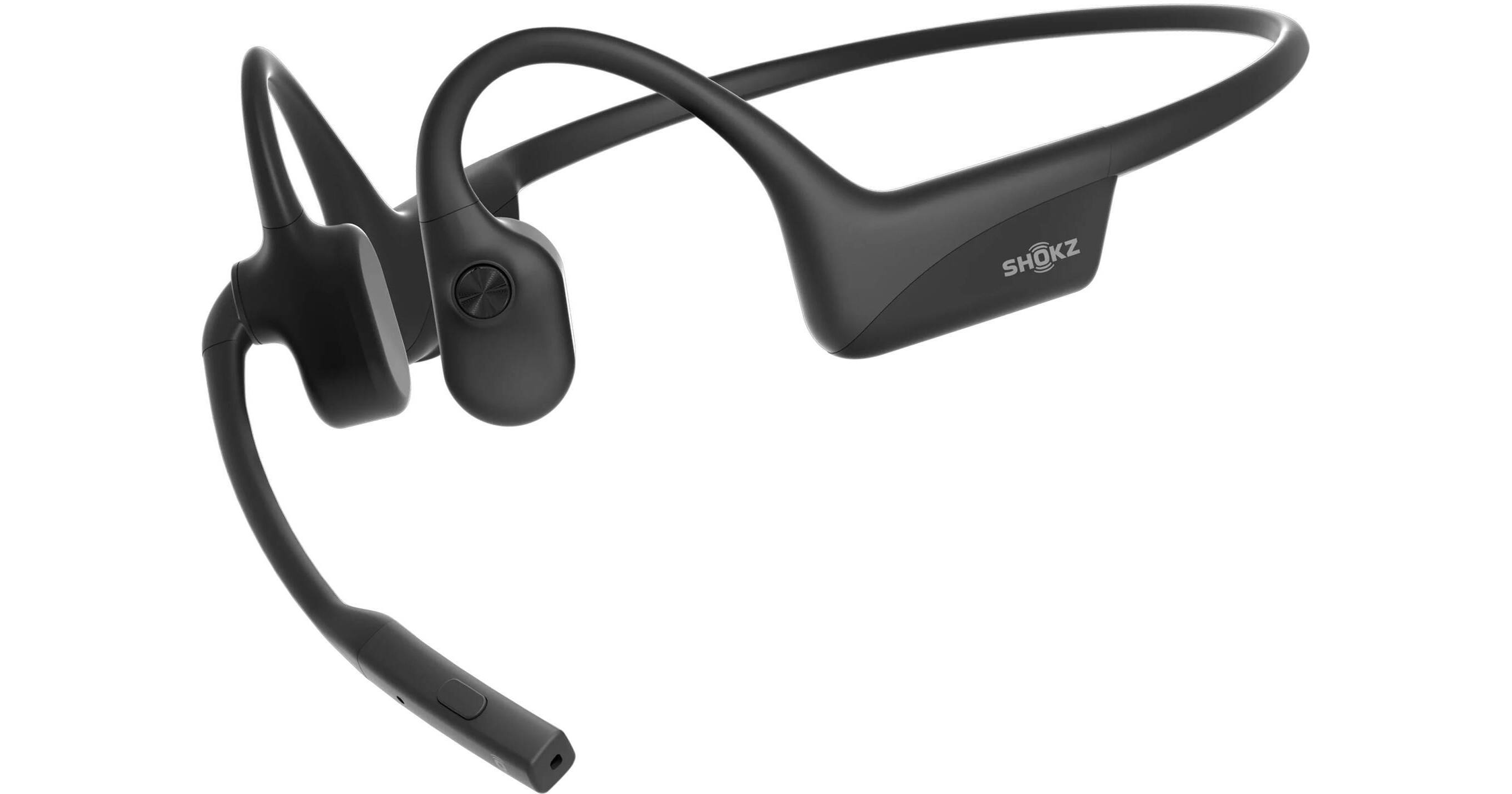 Shokz OpenComm2 Bluetooth Stereo Headset with Noise Cancelling Boom Mic Bone Conduction - Water Resistant IP55 - 16Hr Talk Time - Cosmic Black C120-AN-BK-CA-326